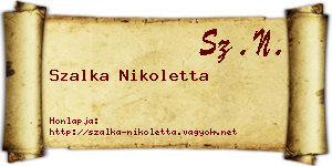 Szalka Nikoletta névjegykártya